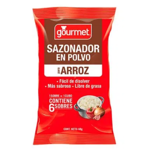 GOURMET SAZONADOR PARA ARROZ PACK DE 24 UNIDADES DE 48 G