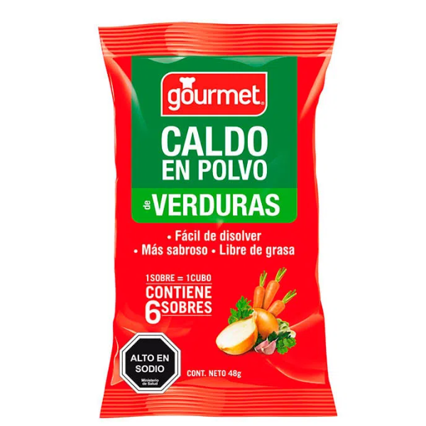GOURMET CALDO POLVO VERDURAS PACK 6 SOBRES DE 24 UNIDADES DE 48 G