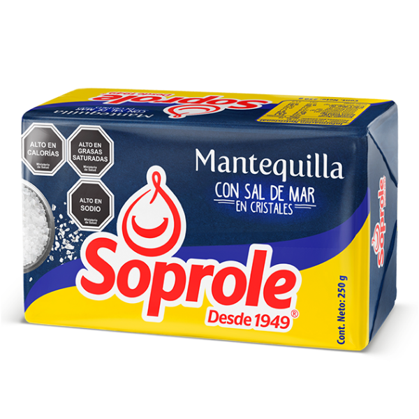 SOPROLE PAN DE MANTEQUILLA CON SAL DE MAR PACK DE 40 UNIDADES DE 250Gr.
