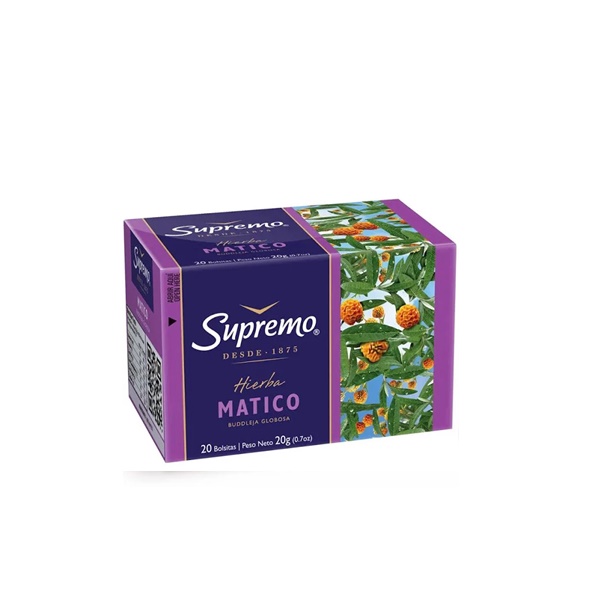 SUPREMO HIERBA SUPREMO MATICO PACK DE 12 CAJAS CON 20 BOLSITAS C/U.