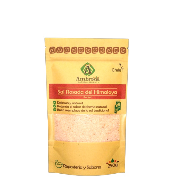 AMBROSÍA SAL ROSADA DEL HIMALAYA POCKET PACK DE 10 ENVASES DE 250G