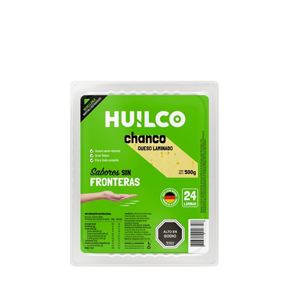 HUILCO QUESO CHANCO LAMINADO PACK DE 24 ENVASES DE 500G