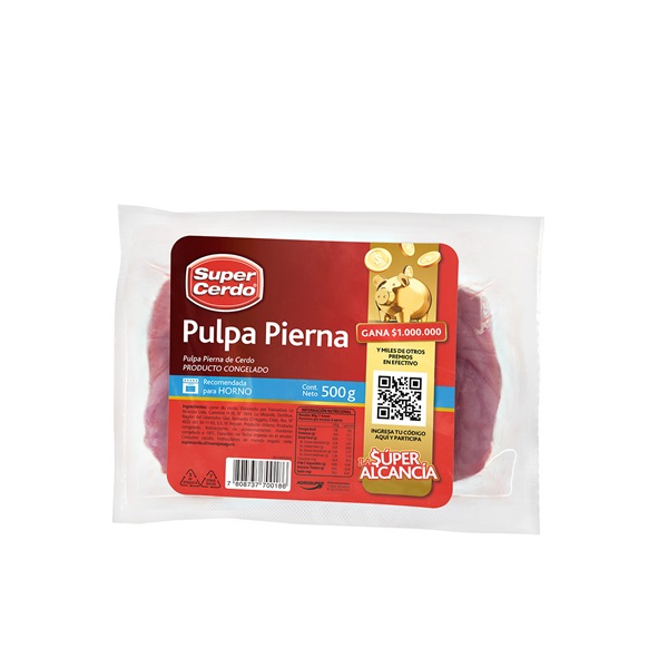 SUPER CERDO PULPA PIERNA PACK DE 12 PACKS DE 500G