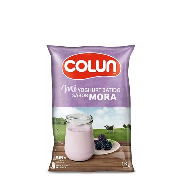 COLUN YOGHURT BATIDO MORA PACK DE 18 BOLSAS DE 1K C/U