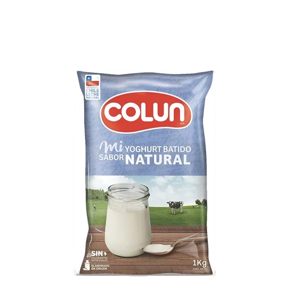 COLUN YOGHURT BATIDO NATURAL PACK DE 18 BOLSAS DE 1K C/U